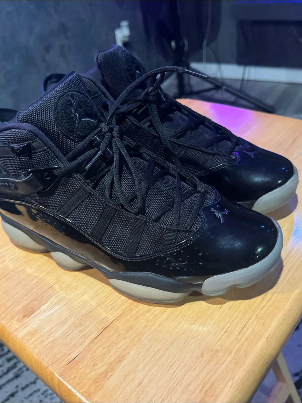 Jordan Men’s Black and Gray High-Top Basketball Sneakers